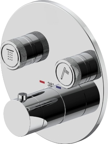 Термостатический смеситель встраиваемый Plumberia Selection PSBOX PSB1902CR С ВНУТРЕННЕЙ ЧАСТЬЮ, хром