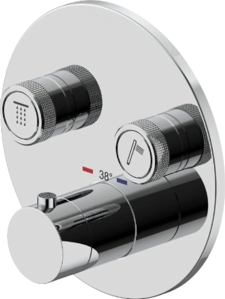 Термостатический смеситель встраиваемый Plumberia Selection PSBOX PSB1902CR С ВНУТРЕННЕЙ ЧАСТЬЮ, хром