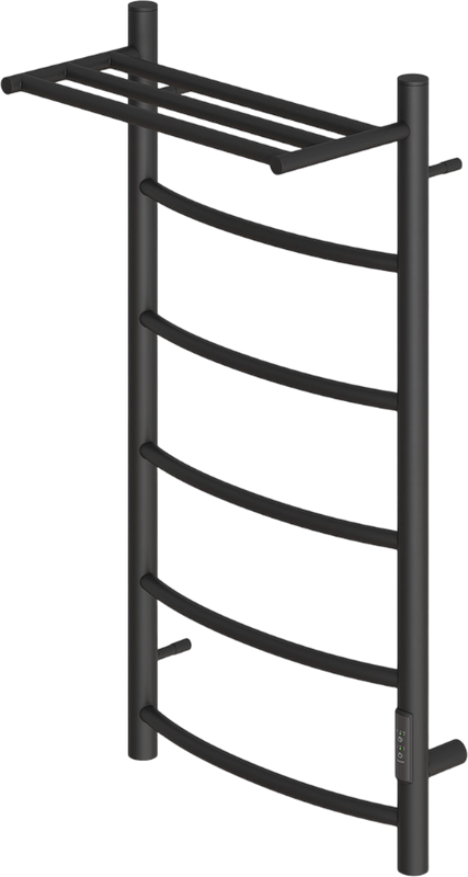 Полотенцесушитель электрический Point Афина П5 PN04848PB 40х80, черный, с полкой
