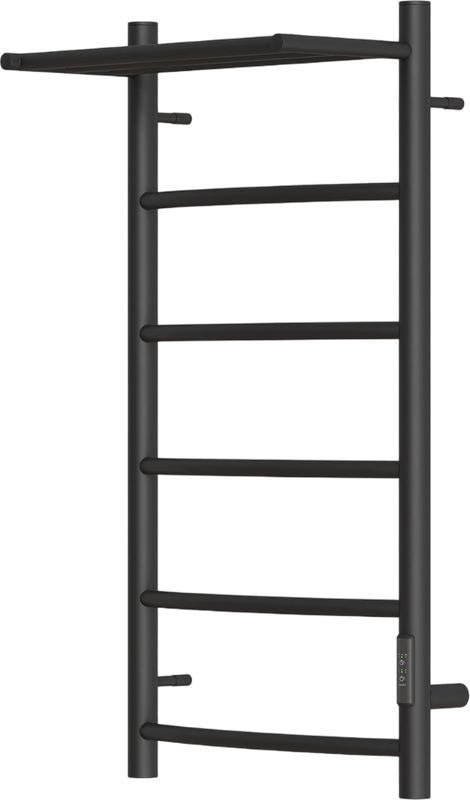 Полотенцесушитель электрический Point Афина П5 PN04848PB 40х80, черный, с полкой