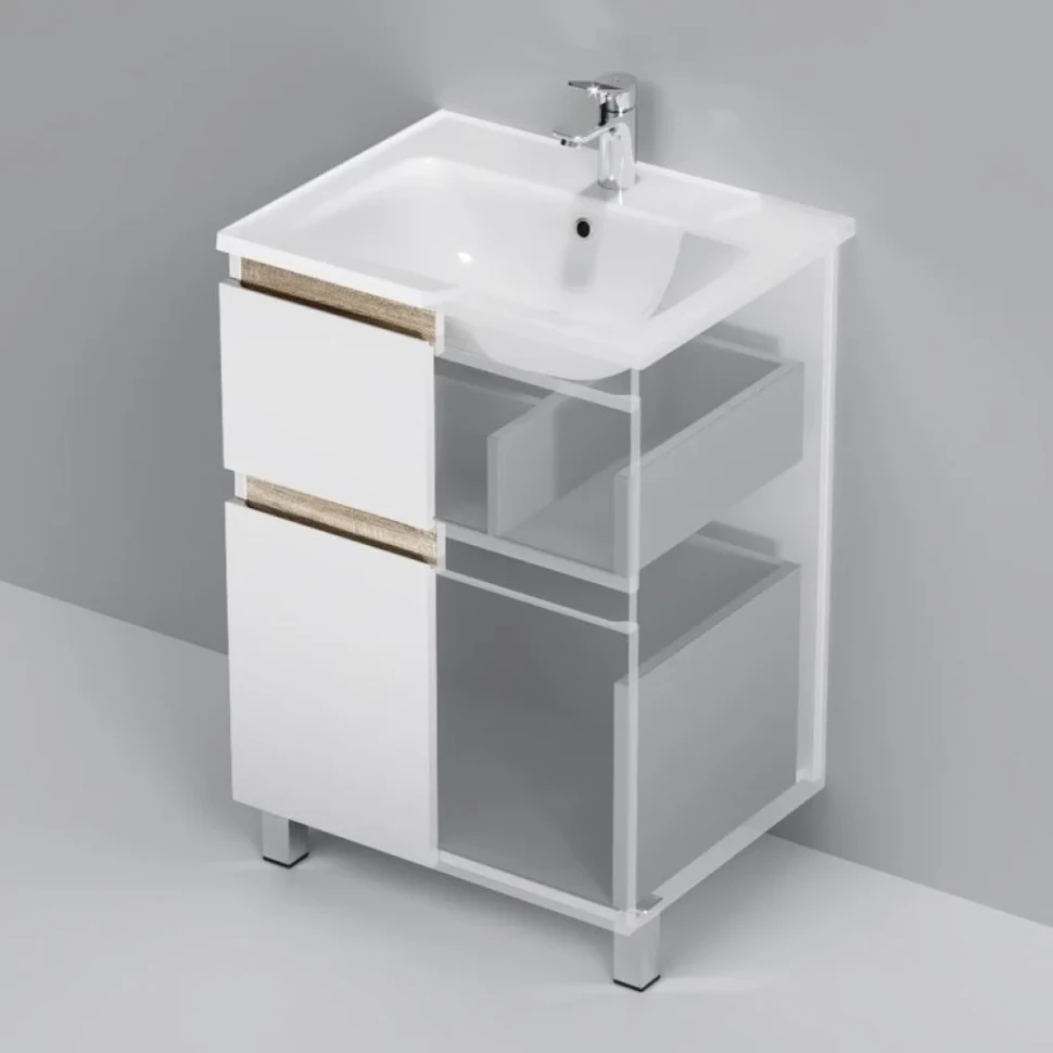Тумба с раковиной AM.PM X-Joy 60 напольная, белый глянец
