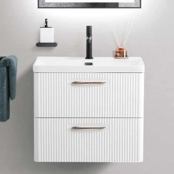 Тумба с раковиной BelBagno Due 50 белый металлик