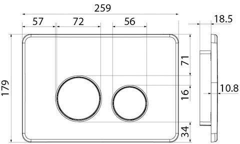 Кнопка смыва IDDIS Unisteel UNS01MBi77 нержавеющая сталь, черная