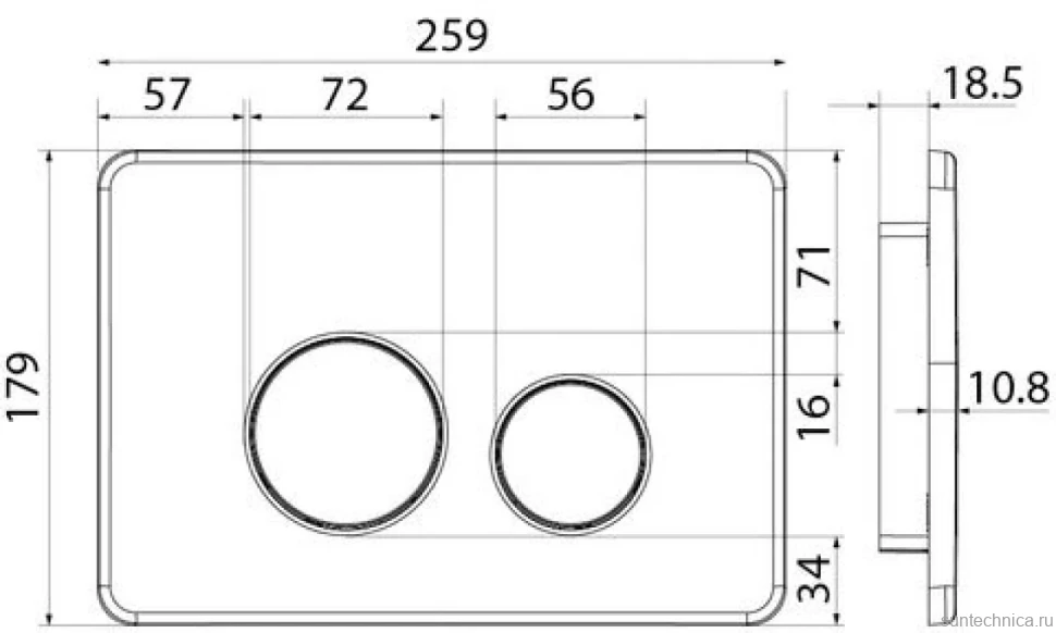Кнопка смыва IDDIS Unisteel UNS01MBi77 нержавеющая сталь, черная