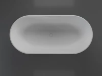 Ванна из искусственного камня Vincea VBT-4S04MW 170x80 см, отдельностоящая, матовая белая, овальная, со сливом-переливом, с донным клапаном