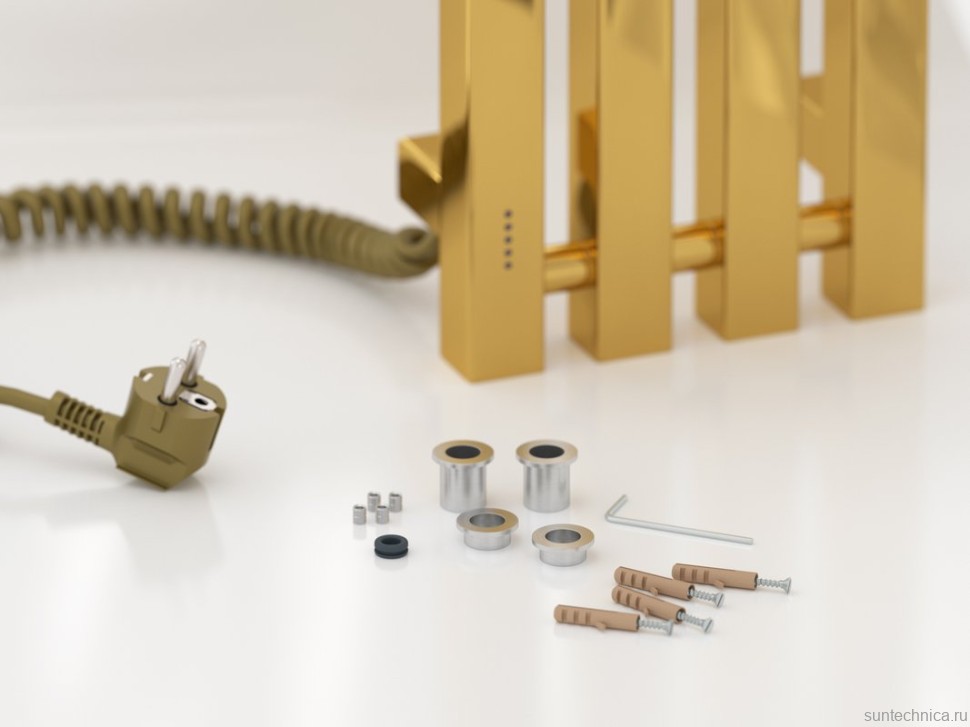 Полотенцесушитель электрический Сунержа Сатерленд 4.0 03-0854-1215 120x20 см, подключение слева, скрытое подключение слева, золото, I-образный