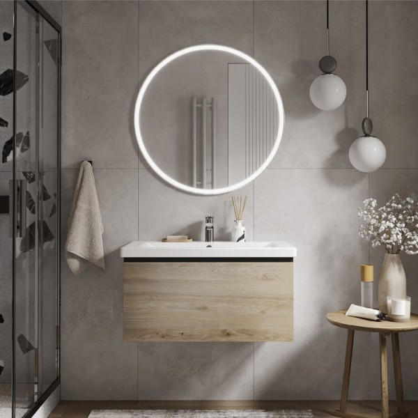 Мебель для ванной комнаты Vigo Cross 80 подвесная, 1 ящик, светлое дерево