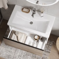 Мебель для ванной комнаты Vigo Cross 80 подвесная, 1 ящик, светлое дерево