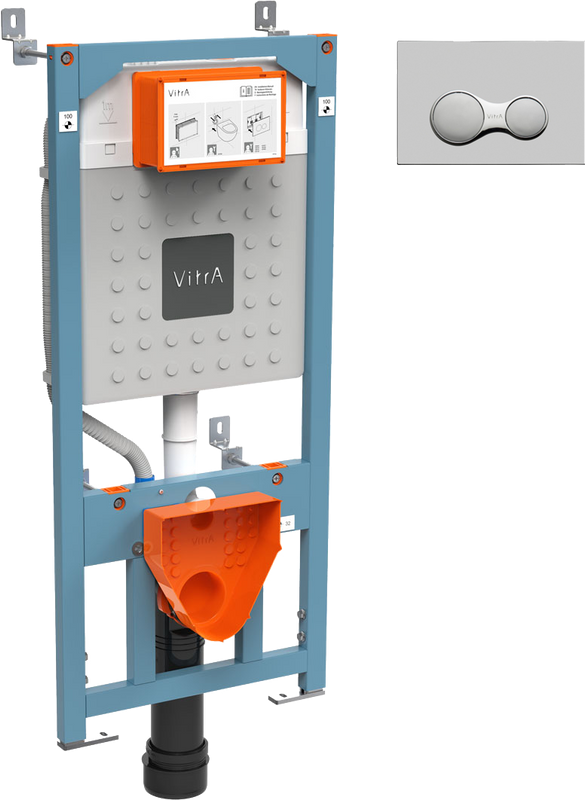 Система инсталляции для унитазов VitrA V12 762-5800-01 с кнопкой смыва Sirius 740-0485 матовый хром