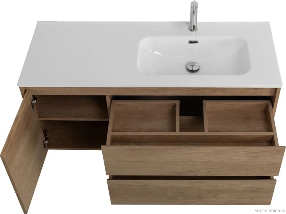 Тумба с раковиной BelBagno Kraft 120 R, 2 ящика, дверца, rovere nebrasca nature
