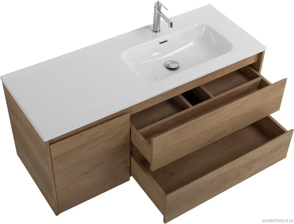 Тумба с раковиной BelBagno Kraft 120 R, 2 ящика, дверца, rovere nebrasca nature