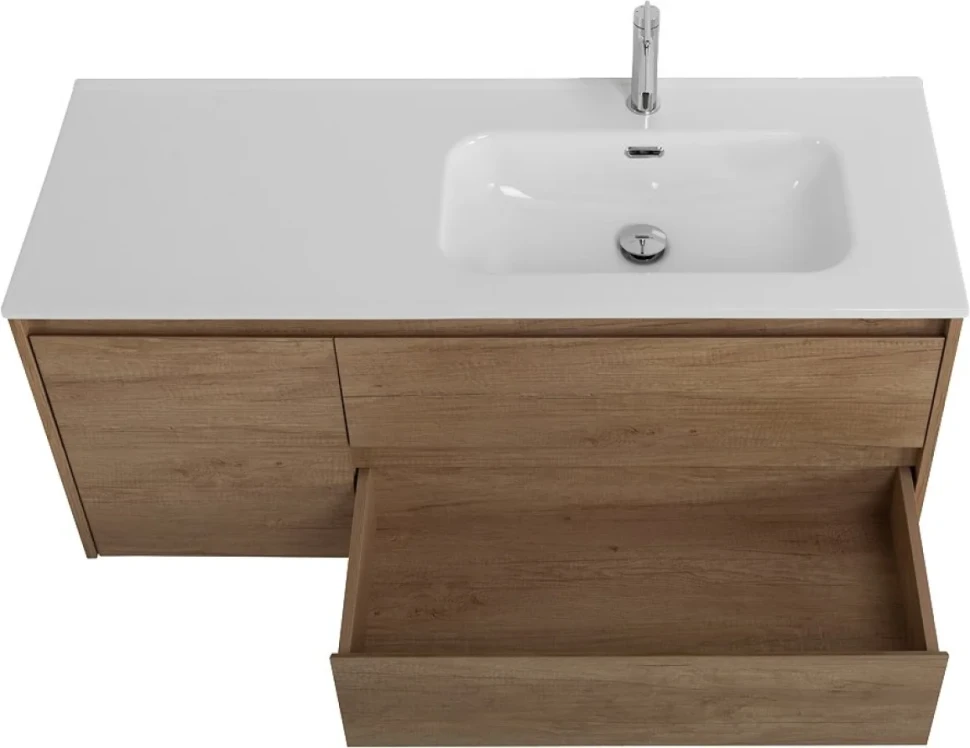 Тумба с раковиной BelBagno Kraft 120 R, 2 ящика, дверца, rovere nebrasca nature
