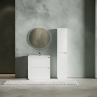 Мебель для ванной комнаты Sancos Libra Floor 80 белый глянец, белая раковина CN7005