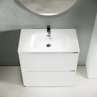 Мебель для ванной комнаты Sancos Libra Floor 80 белый глянец, белая раковина CN7005