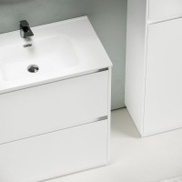Мебель для ванной комнаты Sancos Libra Floor 80 белый глянец, белая раковина CN7005