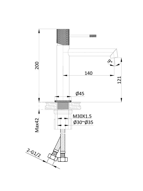 Смеситель для раковины Vincea Desire VBF-1D1BN брашированный никель