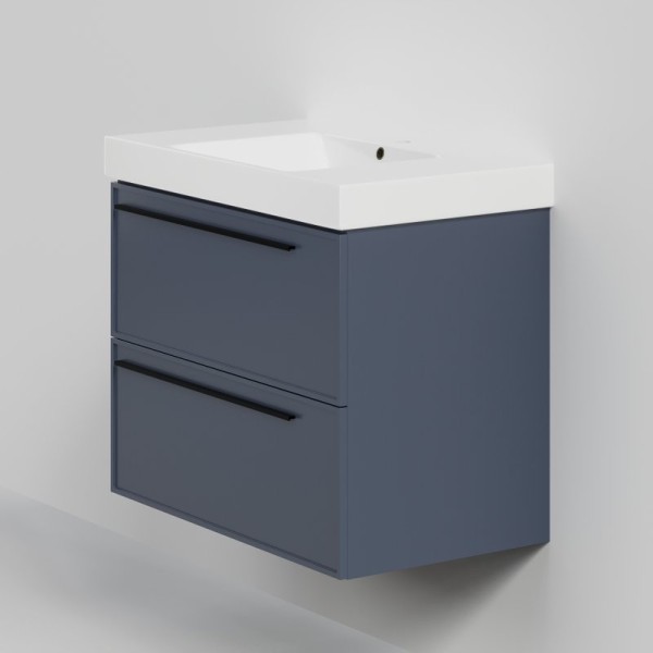 Тумба с раковиной La Fenice Elba Twin 80 подвесная, blu grigio, раковина Cubo 80