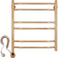 Полотенцесушитель электрический Secado Агата 4 65x55 см, подключение слева, бронза, лесенка, латунь