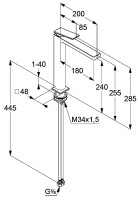 Смеситель для раковины Kludi Decus 54298N275 оружейная сталь Смеситель для раковины Kludi Decus 54298N275 оружейная сталь