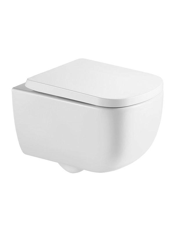 Унитаз подвесной AZARIO Campo AZ-1883WH безободковый, с микролифтом, глянцевый белый