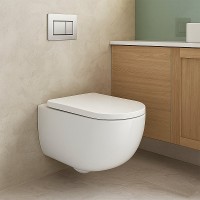 Унитаз подвесной AZARIO Campo AZ-1883WH безободковый, с микролифтом, глянцевый белый