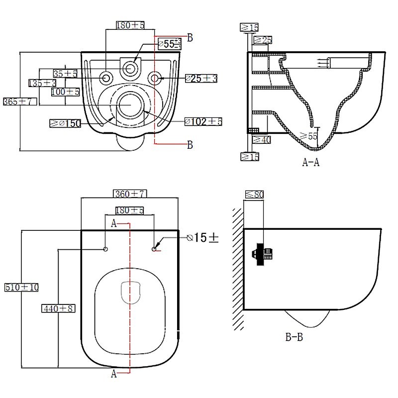 Унитаз подвесной AZARIO Campo AZ-1883WH безободковый, с микролифтом, глянцевый белый