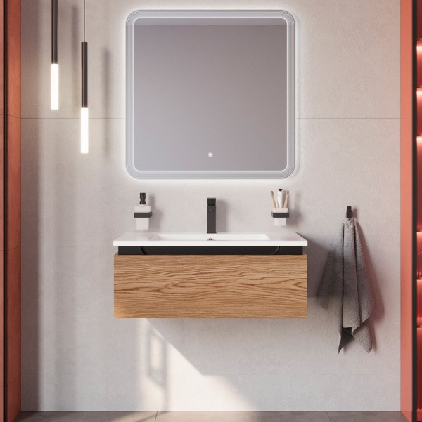 Мебель для ванной комнаты Cezares Slider 80 подвесная, 1 ящик, дуб тангент