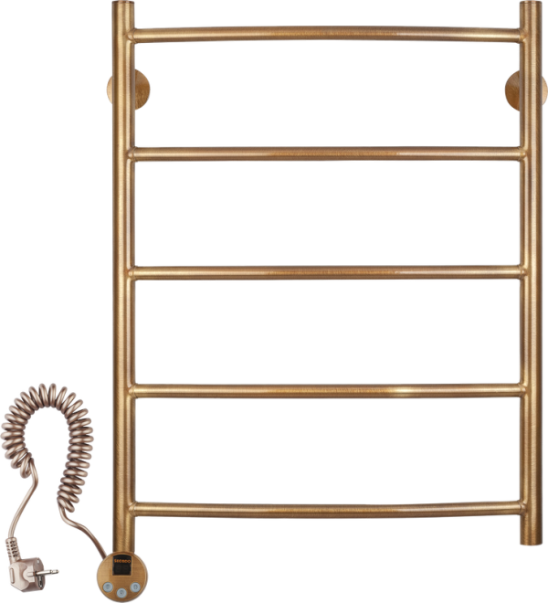 Полотенцесушитель электрический Secado Милан 1 плюс 75x55 см, подключение слева, бронза, лесенка, латунь