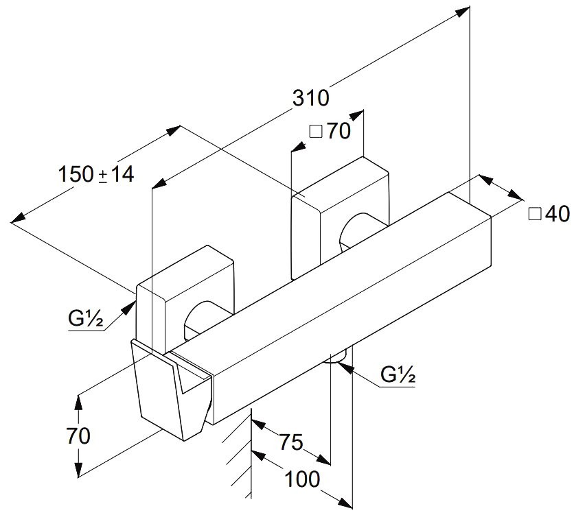Смеситель для душа Kludi Decus 54831N275 оружейная сталь PVD