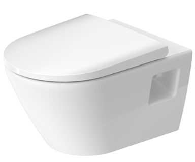 Унитаз подвесной Duravit D-Neo 45780900A1 безободковый, с микролифтом, глянцевый белый