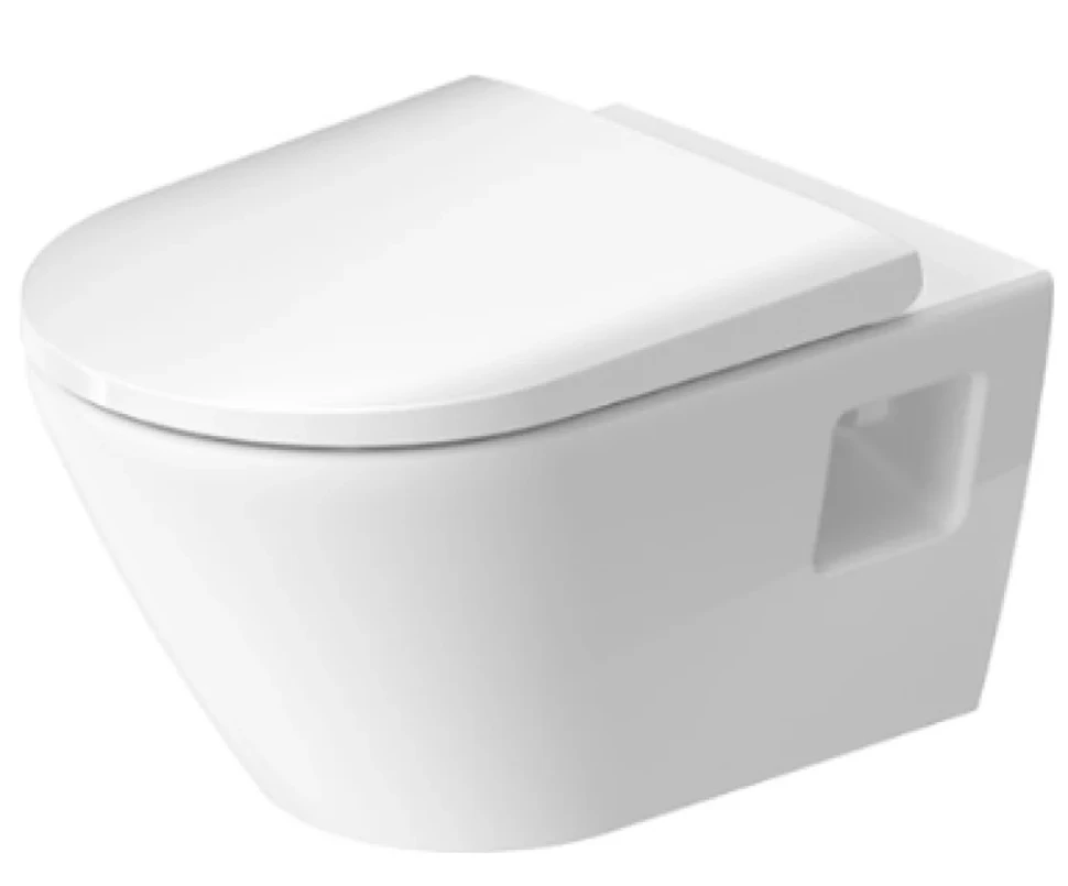 Унитаз подвесной Duravit D-Neo 45780900A1 безободковый, с микролифтом, глянцевый белый