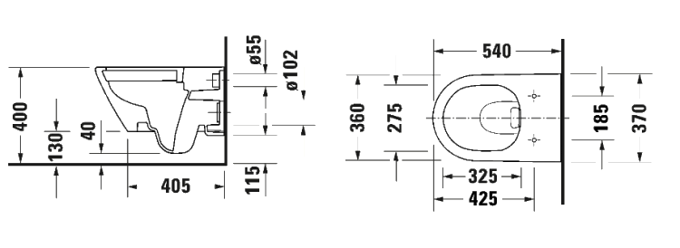 Унитаз подвесной Duravit D-Neo 45780900A1 безободковый, с микролифтом, глянцевый белый