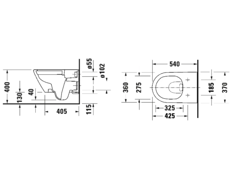 Унитаз подвесной Duravit D-Neo 45780900A1 безободковый, с микролифтом, глянцевый белый