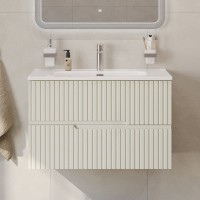 Тумба с раковиной Cezares Duet 80 альпака брашированная, раковина Cezares CZR-8095-80