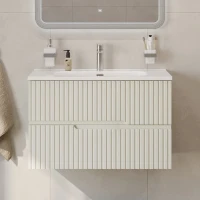 Тумба с раковиной Cezares Duet 80 альпака брашированная, раковина Cezares CZR-8095-80