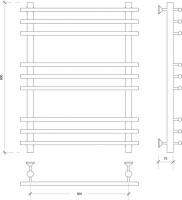 Полотенцесушитель водяной Secado Турин Плюс 80x55 см, хром, лесенка