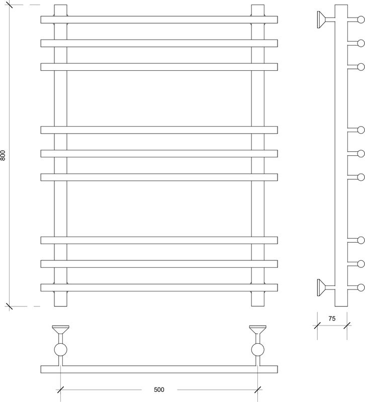 Полотенцесушитель водяной Secado Турин Плюс 80x55 см, хром, лесенка