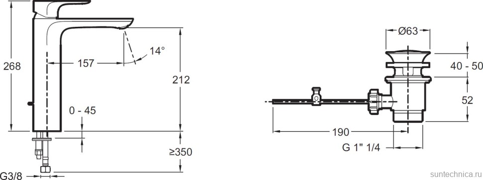 Смеситель для раковины Jacob Delafon Aleo E72298-4-CP