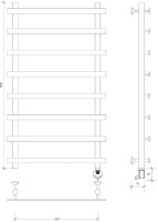 Полотенцесушитель электрический Secado Понтида 1, R 100x60 см, подключение справа, глянцевый хром, лесенка