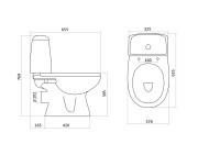 Унитаз-компакт напольный Santek Цезарь 1WH302415 с микролифтом, белый