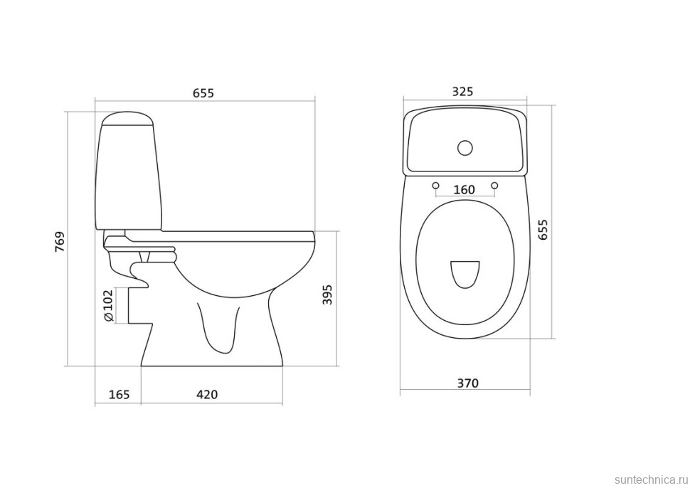 Унитаз-компакт напольный Santek Цезарь 1WH302415 с микролифтом, белый