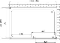 Душевой уголок Vincea Alpha VSR-3AL8012MT 120х80 см, профиль хром, стекло текстурное