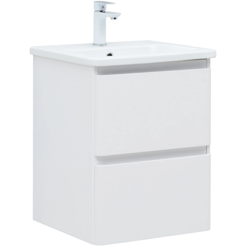 Тумба с раковиной Aquanet Эмбер 50 белая матовая