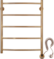 Полотенцесушитель электрический Secado Милан 1 плюс 65x55 см, подключение справа, бронза, лесенка, латунь