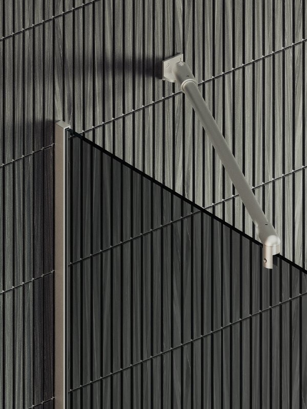 Душевая перегородка Maybahglass MGD-717-5у 119 см, профиль хром матовый, стекло графит