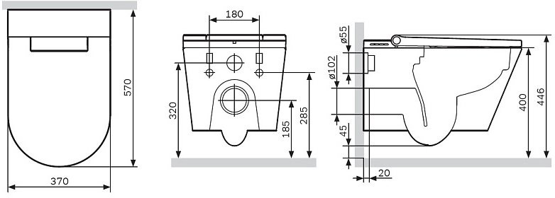 Умный унитаз подвесной AM.PM Inspire CCC501700SC
