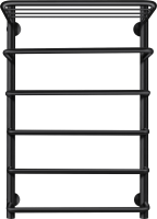 Полотенцесушитель водяной Secado Мерида 2 СП 80x55 см, матовый черный, лесенка, с полкой