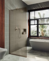 Душевая перегородка Maybahglass MGD-1354-2у 99 см, профиль бронза, стекло бронза матовое