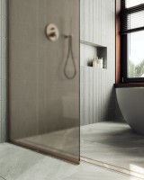 Душевая перегородка Maybahglass MGD-1354-2у 99 см, профиль бронза, стекло бронза матовое