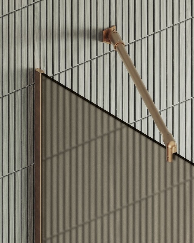 Душевая перегородка Maybahglass MGD-1354-2у 99 см, профиль бронза, стекло бронза матовое